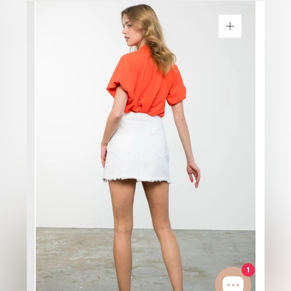 THML Orange Short Sleeve Top with Blue Stripe - Picture 4 of 8